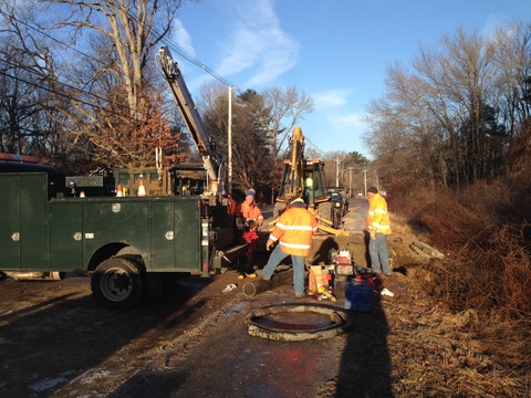 Water break on Hanover Street - 3-19-2014